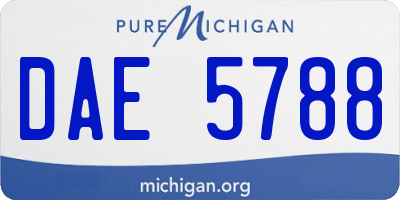 MI license plate DAE5788