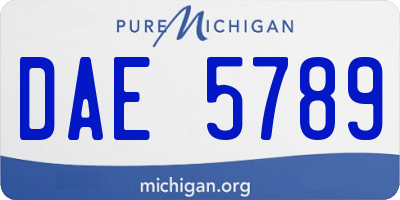 MI license plate DAE5789