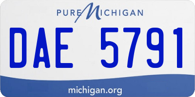 MI license plate DAE5791