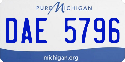 MI license plate DAE5796