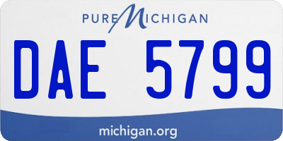 MI license plate DAE5799