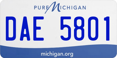MI license plate DAE5801