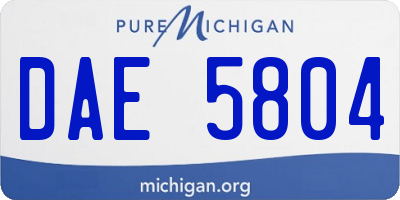 MI license plate DAE5804