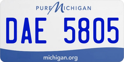 MI license plate DAE5805