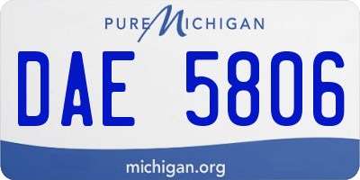 MI license plate DAE5806
