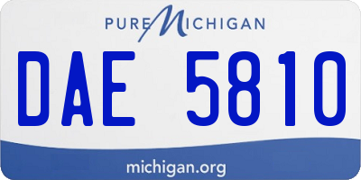 MI license plate DAE5810