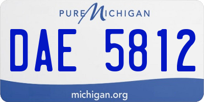 MI license plate DAE5812
