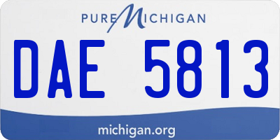 MI license plate DAE5813