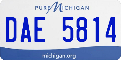 MI license plate DAE5814
