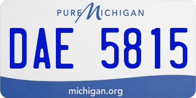 MI license plate DAE5815