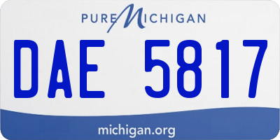 MI license plate DAE5817