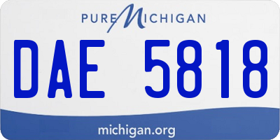 MI license plate DAE5818