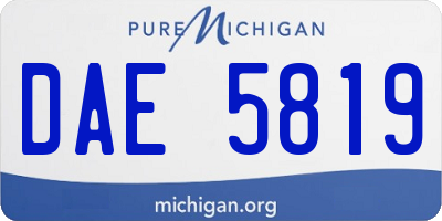 MI license plate DAE5819
