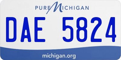 MI license plate DAE5824