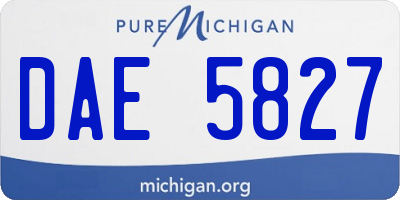 MI license plate DAE5827
