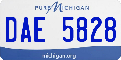 MI license plate DAE5828