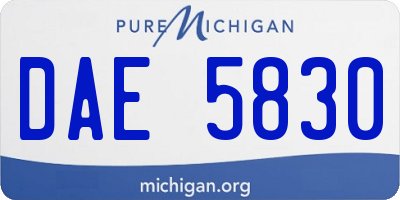 MI license plate DAE5830