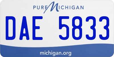 MI license plate DAE5833