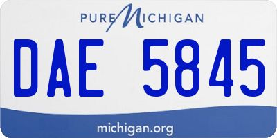 MI license plate DAE5845