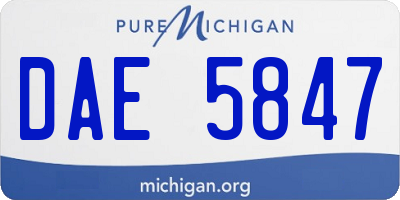 MI license plate DAE5847