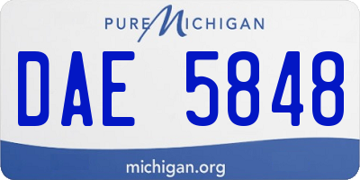 MI license plate DAE5848