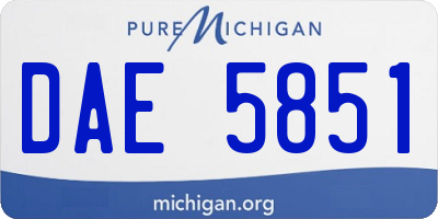 MI license plate DAE5851