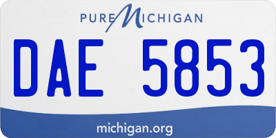 MI license plate DAE5853