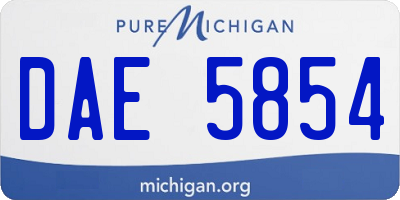 MI license plate DAE5854