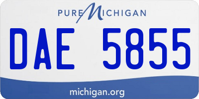MI license plate DAE5855