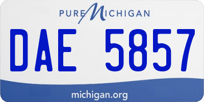 MI license plate DAE5857