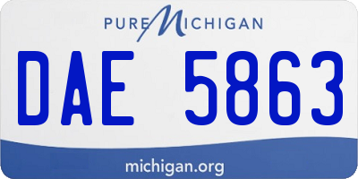 MI license plate DAE5863