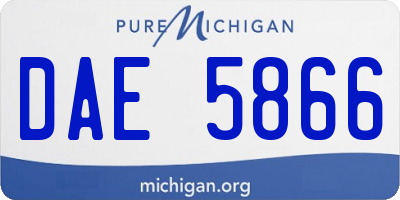 MI license plate DAE5866