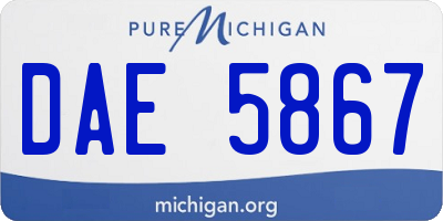 MI license plate DAE5867