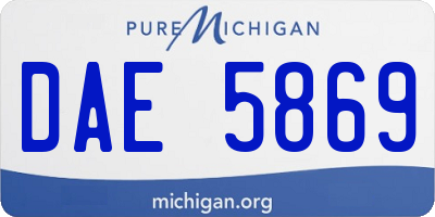 MI license plate DAE5869