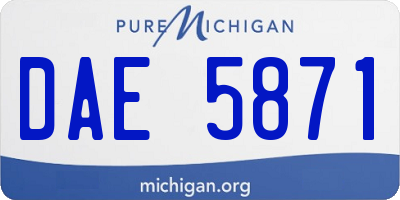 MI license plate DAE5871