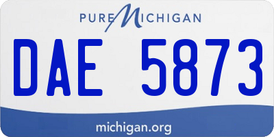 MI license plate DAE5873