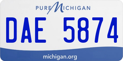 MI license plate DAE5874
