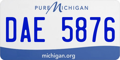 MI license plate DAE5876
