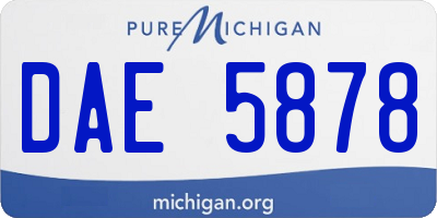 MI license plate DAE5878