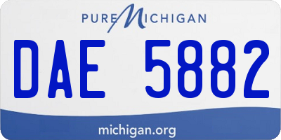 MI license plate DAE5882