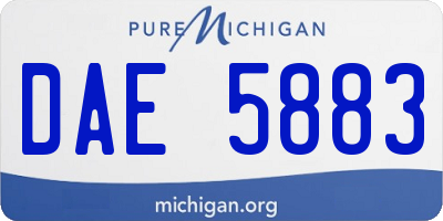 MI license plate DAE5883