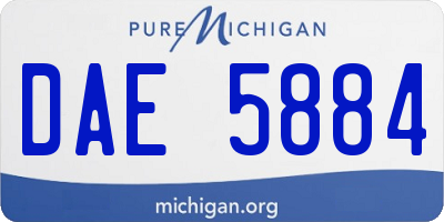 MI license plate DAE5884