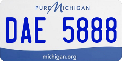 MI license plate DAE5888