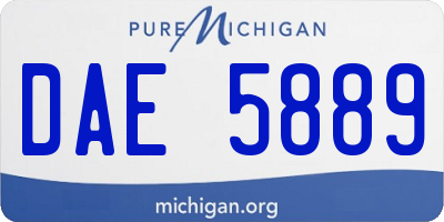 MI license plate DAE5889