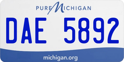 MI license plate DAE5892