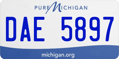MI license plate DAE5897