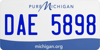 MI license plate DAE5898