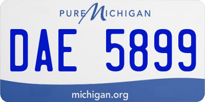 MI license plate DAE5899