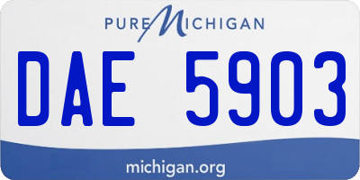 MI license plate DAE5903
