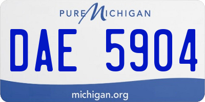 MI license plate DAE5904